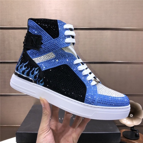 Replica Philipp Plein PP High Tops Shoes For Men #831149 $105.00 USD for Wholesale