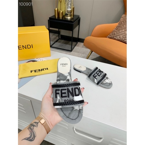 Replica Fendi Slippers For Women #831374 $60.00 USD for Wholesale