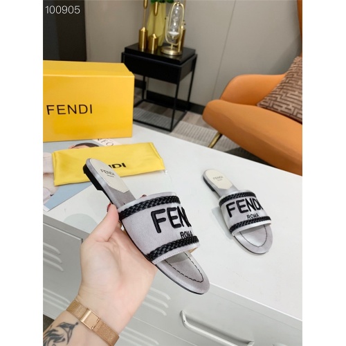 Replica Fendi Slippers For Women #831376 $60.00 USD for Wholesale