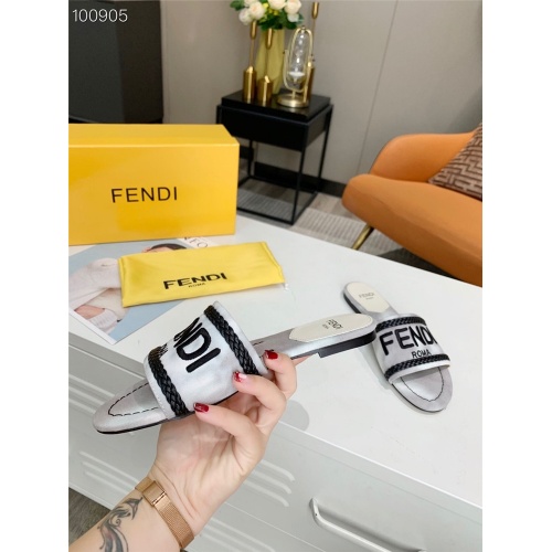 Replica Fendi Slippers For Women #831376 $60.00 USD for Wholesale