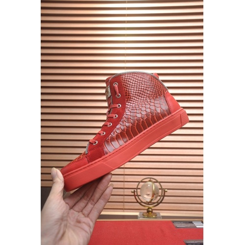 Replica Philipp Plein PP High Tops Shoes For Men #831443 $85.00 USD for Wholesale