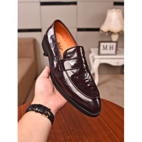Replica Armani Leather Shoes For Men #831460 $82.00 USD for Wholesale