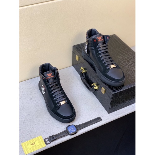 Replica Armani High Tops Shoes For Men #831462 $82.00 USD for Wholesale