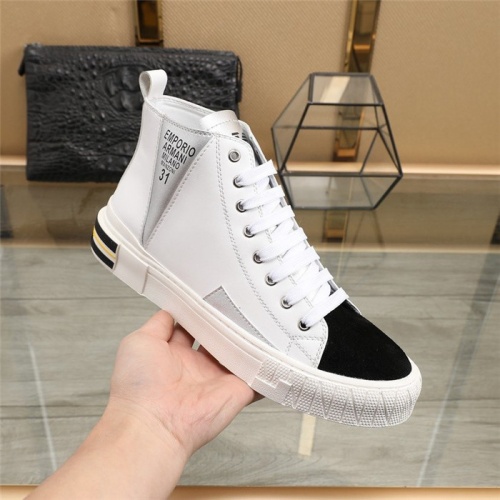 Replica Armani High Tops Shoes For Men #831478 $85.00 USD for Wholesale