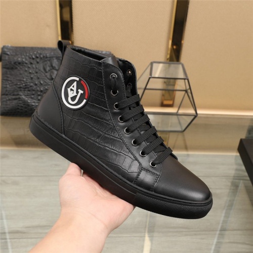 Replica Armani High Tops Shoes For Men #831479 $85.00 USD for Wholesale