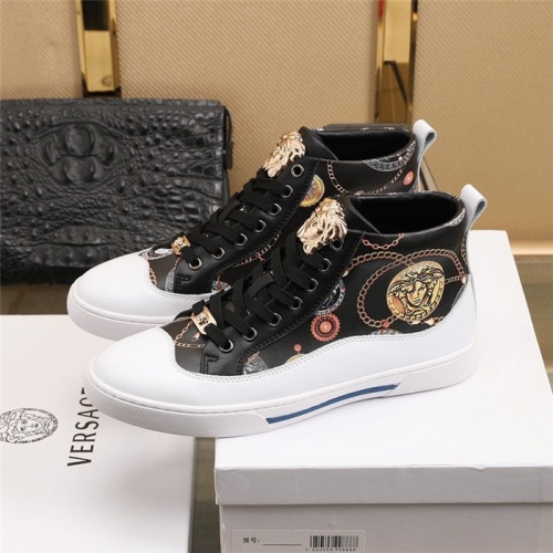 Replica Versace High Tops Shoes For Men #831485 $82.00 USD for Wholesale