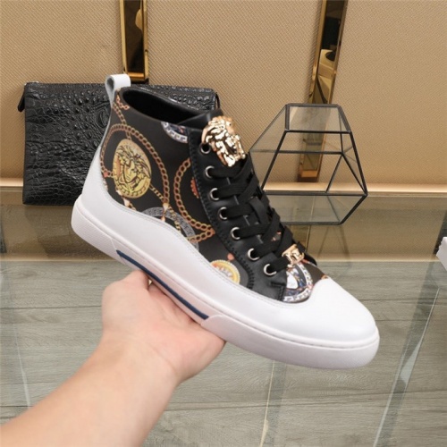 Replica Versace High Tops Shoes For Men #831485 $82.00 USD for Wholesale