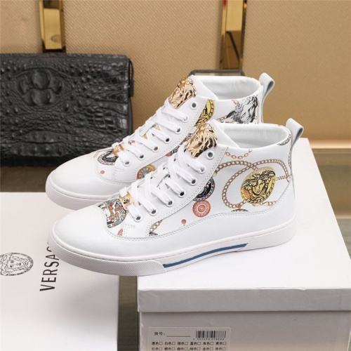 Replica Versace High Tops Shoes For Men #831486 $82.00 USD for Wholesale