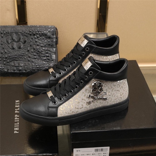 Replica Philipp Plein PP High Tops Shoes For Men #831495 $85.00 USD for Wholesale
