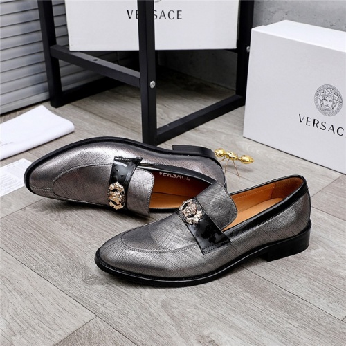 Replica Versace Leather Shoes For Men #832085 $82.00 USD for Wholesale