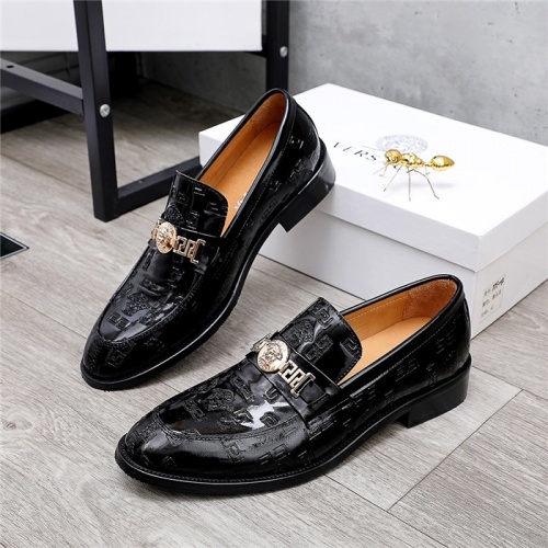 Versace Leather Shoes For Men #832087 $82.00 USD, Wholesale Replica Versace Leather Shoes