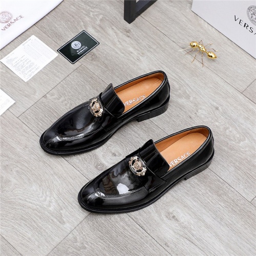 Replica Versace Leather Shoes For Men #832088 $82.00 USD for Wholesale