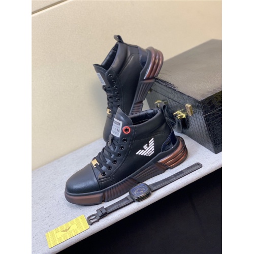 Armani High Tops Shoes For Men #832344 $88.00 USD, Wholesale Replica Armani High Tops Shoes