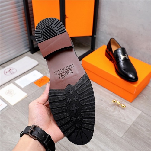 Replica Hermes Leather Shoes For Men #832382 $82.00 USD for Wholesale