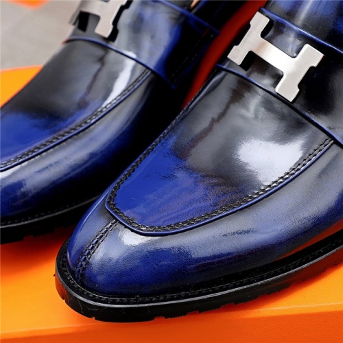 Replica Hermes Leather Shoes For Men #832383 $82.00 USD for Wholesale