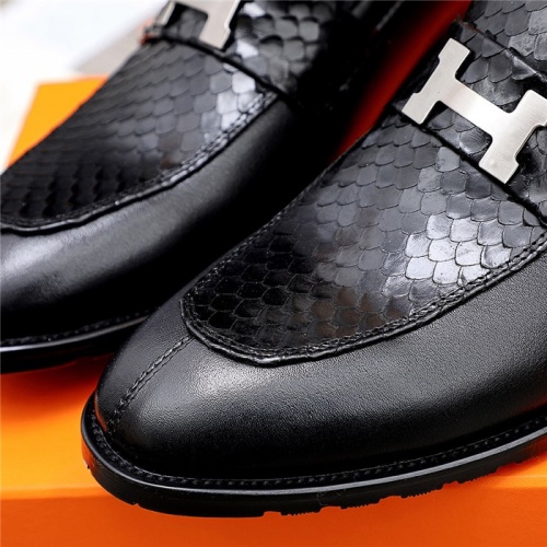 Replica Hermes Leather Shoes For Men #832385 $82.00 USD for Wholesale