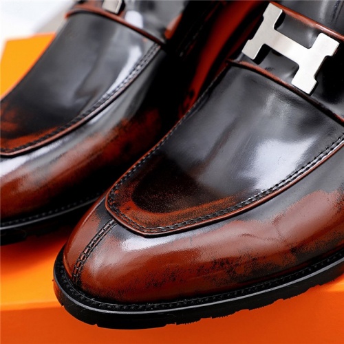 Replica Hermes Leather Shoes For Men #832386 $82.00 USD for Wholesale