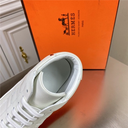 Replica Hermes High Tops Shoes For Men #832393 $85.00 USD for Wholesale