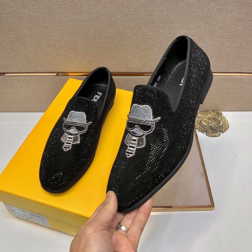 Replica Fendi Leather Shoes For Men #832414 $98.00 USD for Wholesale