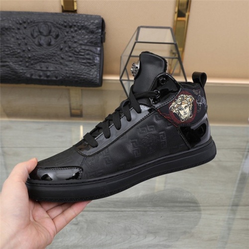 Replica Versace High Tops Shoes For Men #832742 $85.00 USD for Wholesale