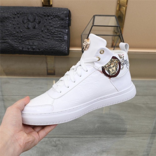 Replica Versace High Tops Shoes For Men #832743 $85.00 USD for Wholesale