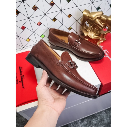 Replica Salvatore Ferragamo Leather Shoes For Men #833044 $72.00 USD for Wholesale