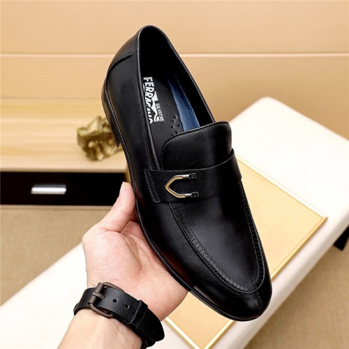 Replica Salvatore Ferragamo Leather Shoes For Men #833045 $80.00 USD for Wholesale