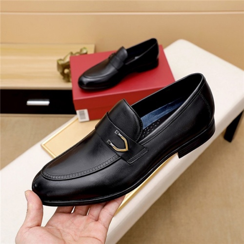 Replica Salvatore Ferragamo Leather Shoes For Men #833045 $80.00 USD for Wholesale