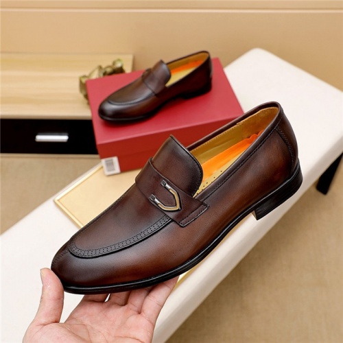 Replica Salvatore Ferragamo Leather Shoes For Men #833046 $80.00 USD for Wholesale