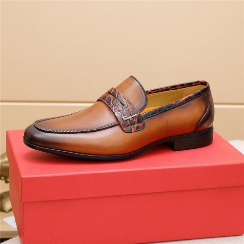 Replica Salvatore Ferragamo Leather Shoes For Men #833049 $80.00 USD for Wholesale