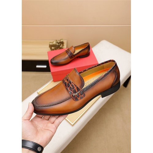 Replica Salvatore Ferragamo Leather Shoes For Men #833049 $80.00 USD for Wholesale