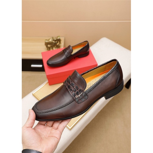 Replica Salvatore Ferragamo Leather Shoes For Men #833050 $80.00 USD for Wholesale