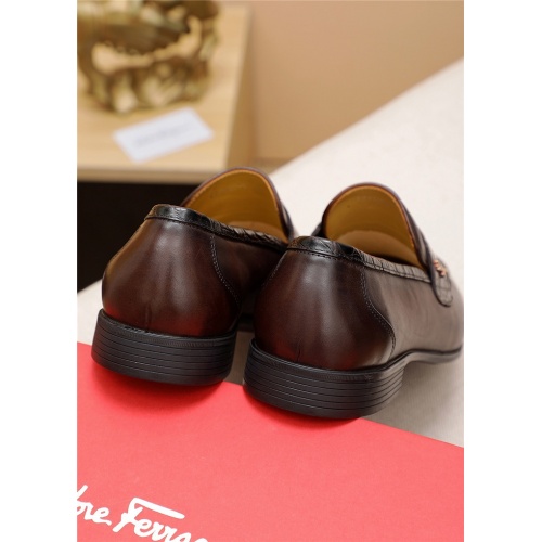 Replica Salvatore Ferragamo Leather Shoes For Men #833050 $80.00 USD for Wholesale