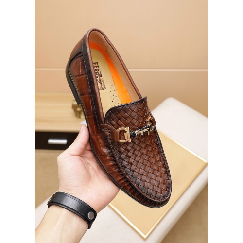 Replica Salvatore Ferragamo Leather Shoes For Men #833051 $82.00 USD for Wholesale