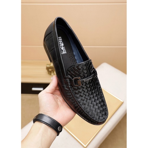 Replica Salvatore Ferragamo Leather Shoes For Men #833052 $82.00 USD for Wholesale