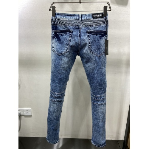 Replica Balmain Jeans For Men #833229 $62.00 USD for Wholesale