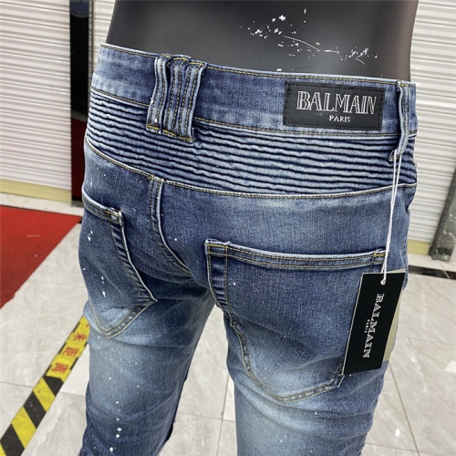 Replica Balmain Jeans For Men #833234 $62.00 USD for Wholesale