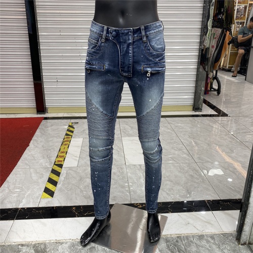 Replica Balmain Jeans For Men #833234 $62.00 USD for Wholesale