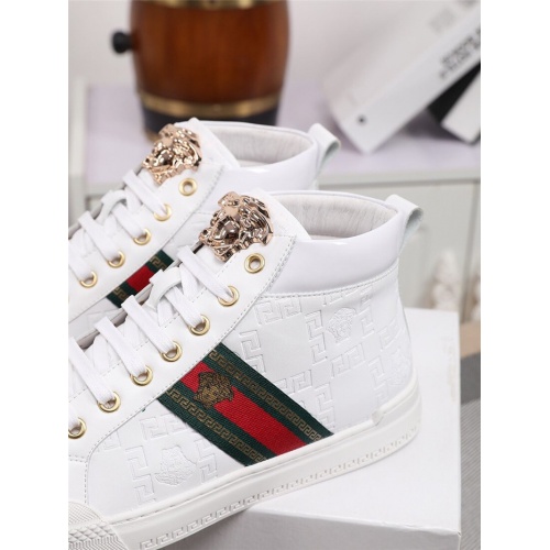 Replica Versace High Tops Shoes For Men #833277 $82.00 USD for Wholesale