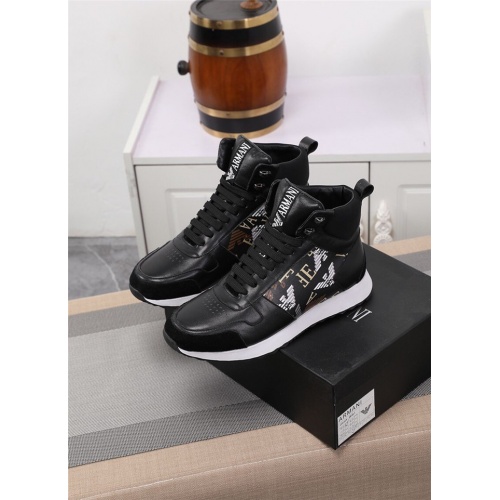 Replica Armani High Tops Shoes For Men #833283 $88.00 USD for Wholesale