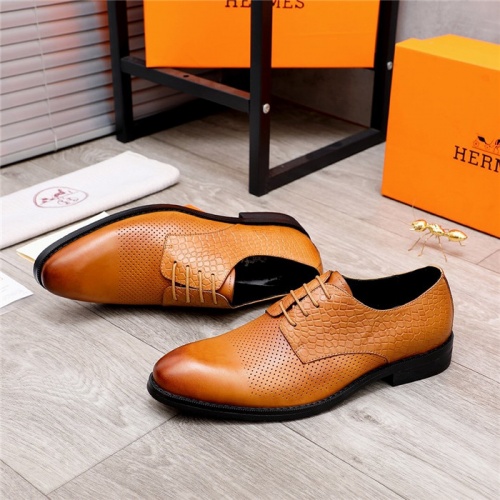 Replica Hermes Leather Shoes For Men #833702 $85.00 USD for Wholesale