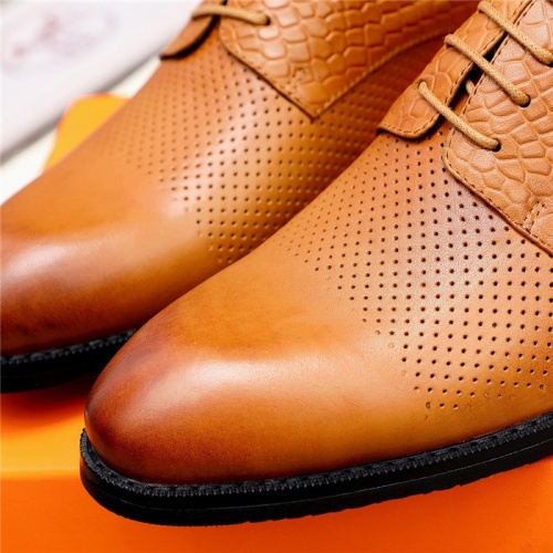 Replica Hermes Leather Shoes For Men #833702 $85.00 USD for Wholesale