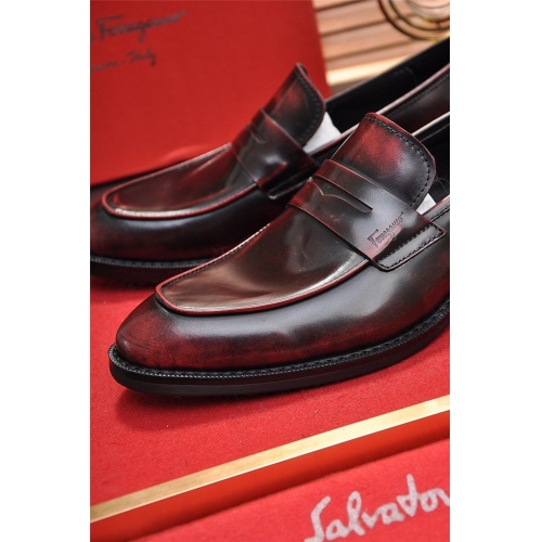 Replica Salvatore Ferragamo Leather Shoes For Men #834242 $82.00 USD for Wholesale