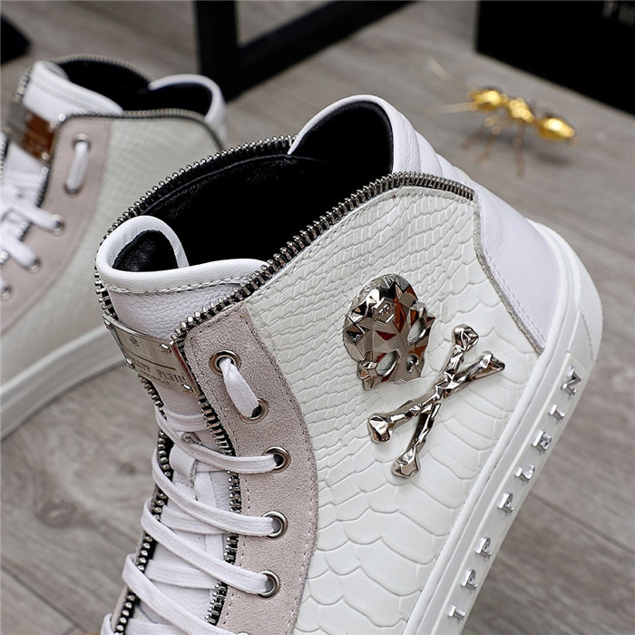 Philipp Plein PP High Tops Shoes For Men #831999 $85.00 USD, Wholesale  Replica Philipp Plein PP High Tops Shoes