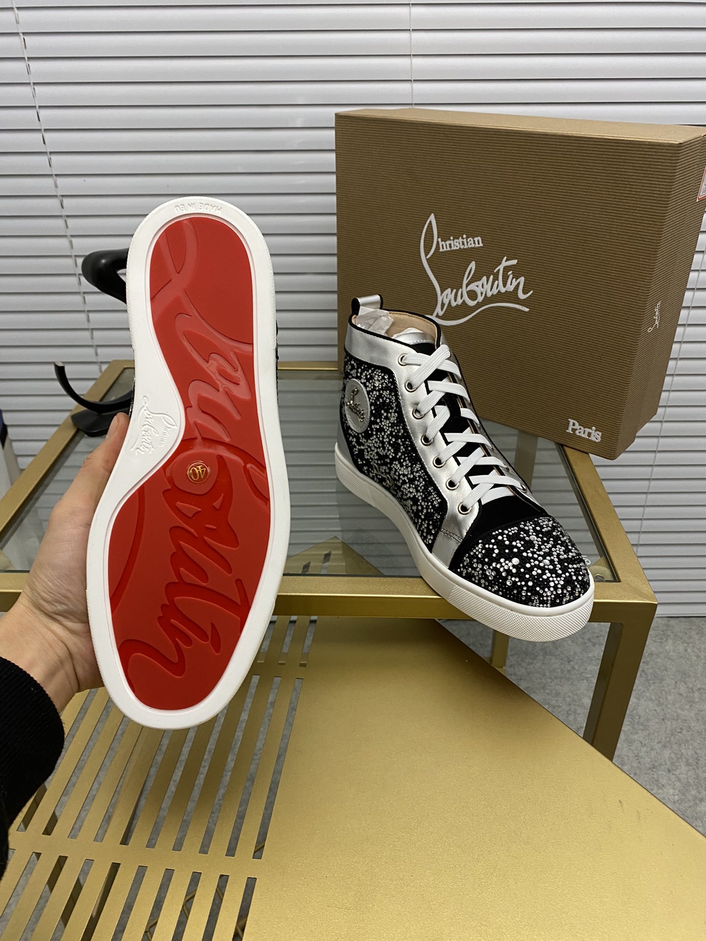 red louboutin high tops