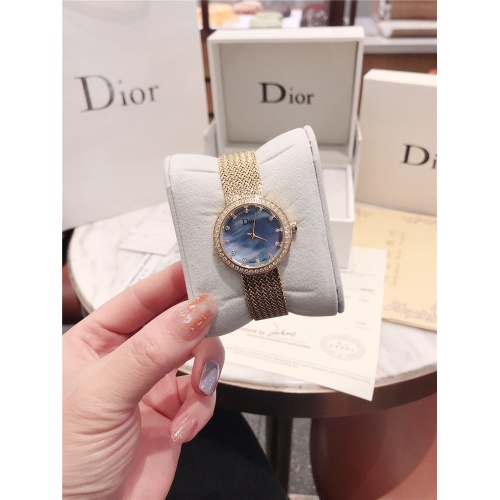 Replica Christian Dior AAA Quality Watches In Gold For Women #836334 $96.00 USD for Wholesale