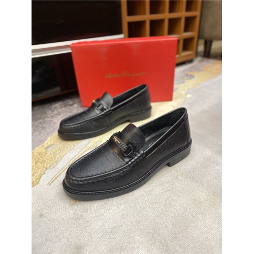 Replica Salvatore Ferragamo Leather Shoes For Men #836747 $85.00 USD for Wholesale