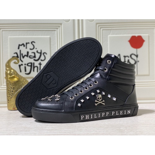 Replica Philipp Plein PP High Tops Shoes For Men #836999 $88.00 USD for Wholesale