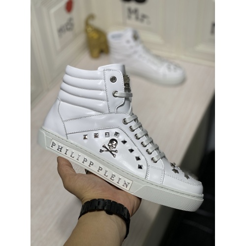 Replica Philipp Plein PP High Tops Shoes For Men #837000 $88.00 USD for Wholesale