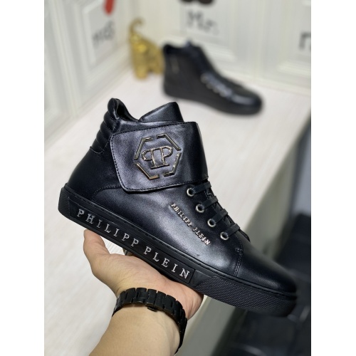 Replica Philipp Plein PP High Tops Shoes For Men #837001 $88.00 USD for Wholesale